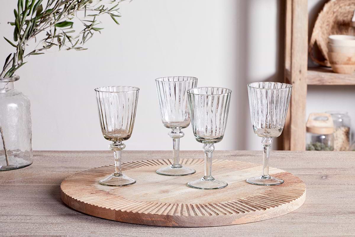Minati Wine Glass - Clear - (Set of 4)-GLASSWARE-Nkuku