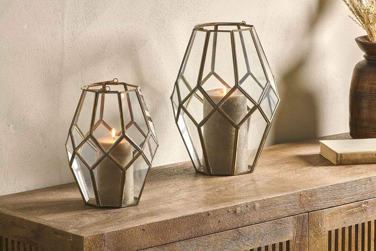 Mohani Lantern-CANDLES HOLDERS & LANTERNS-Nkuku