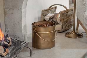 Mosat Iron Fireside Bucket - Antique Brass