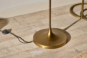 Mulia Recycled Glass Floor Lamp - Antique Brass-LAMPS-Nkuku