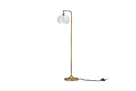 Mulia Recycled Glass Floor Lamp - Antique Brass-LAMPS-Nkuku