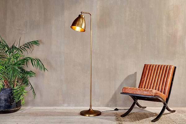 Muturi Floor Lamp - Antique Brass-LAMPS-Nkuku