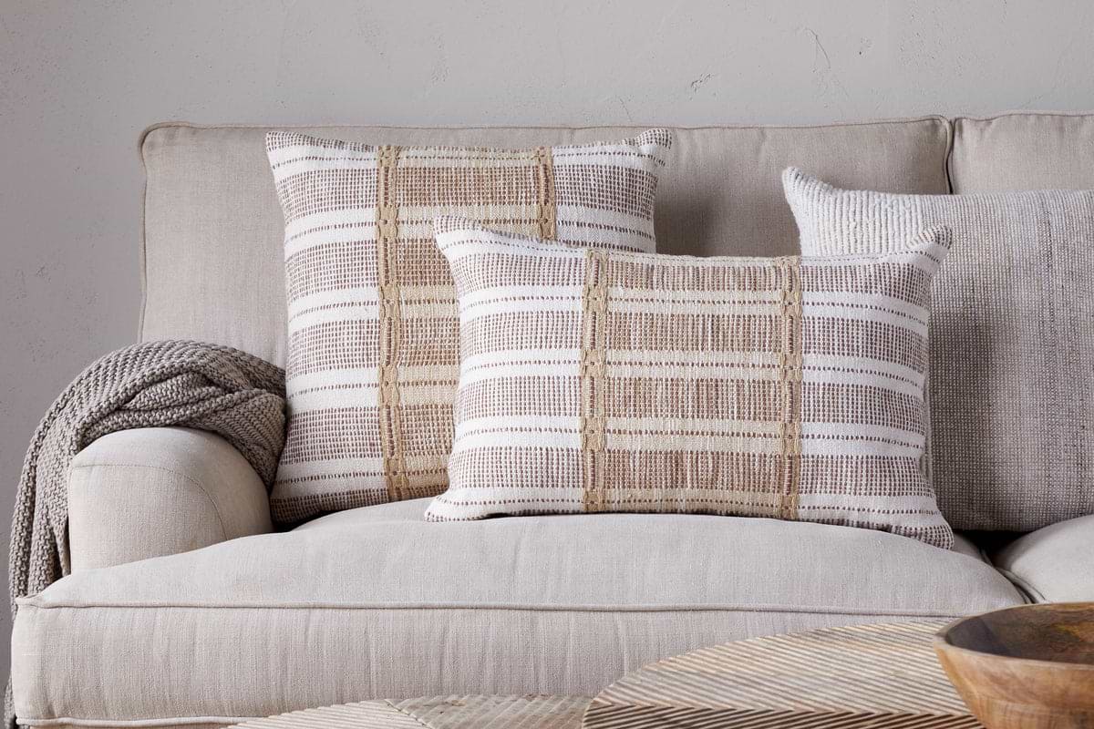 Nayika Cotton Cushion Cover - Rust-TEXTILES-Nkuku