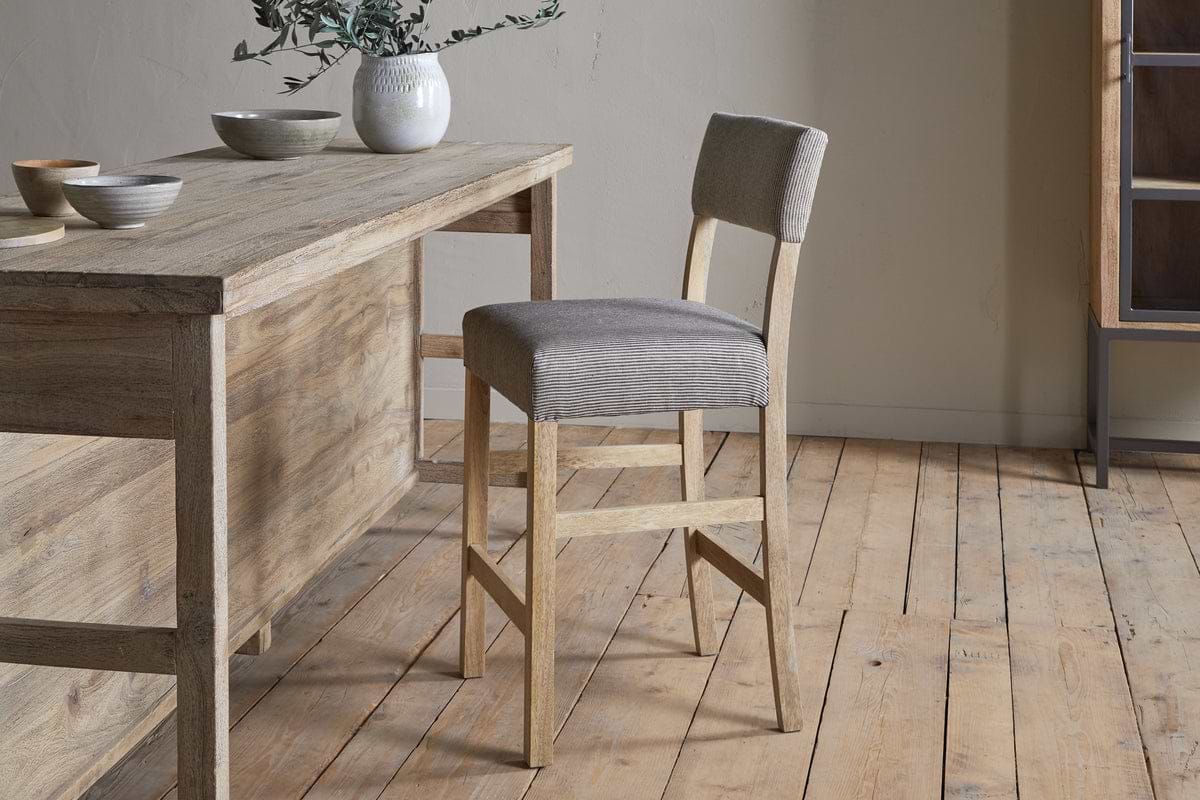 Nadeeka Linen Upholstered Counter Chair - Soft Grey-SEATING-Nkuku