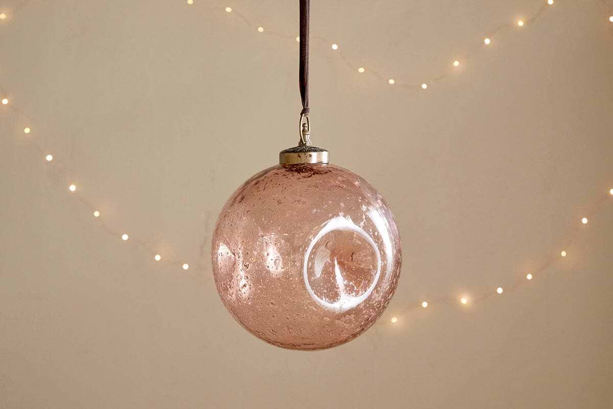 Nishan Pinched Giant Bauble - Copper-CHRISTMAS DECORATIONS-Nkuku