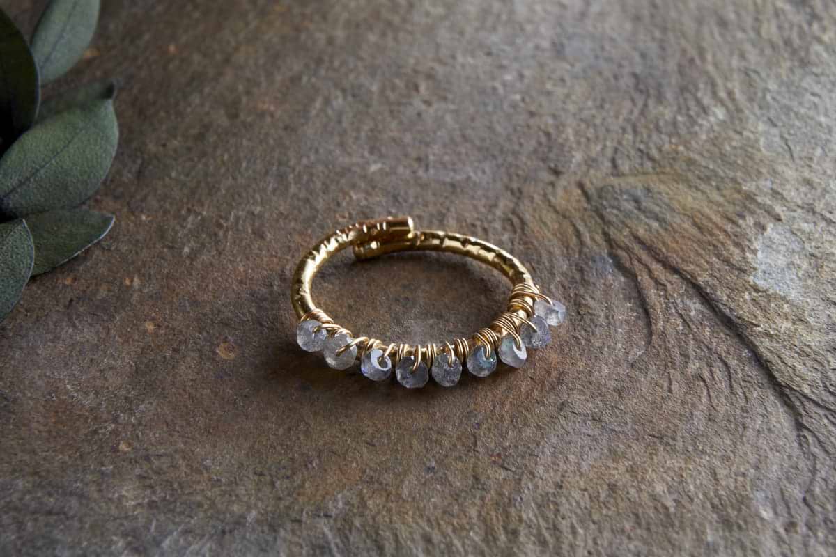 Vani Labradorite Ring - Labradorite & Gold-GIFTING-Nkuku