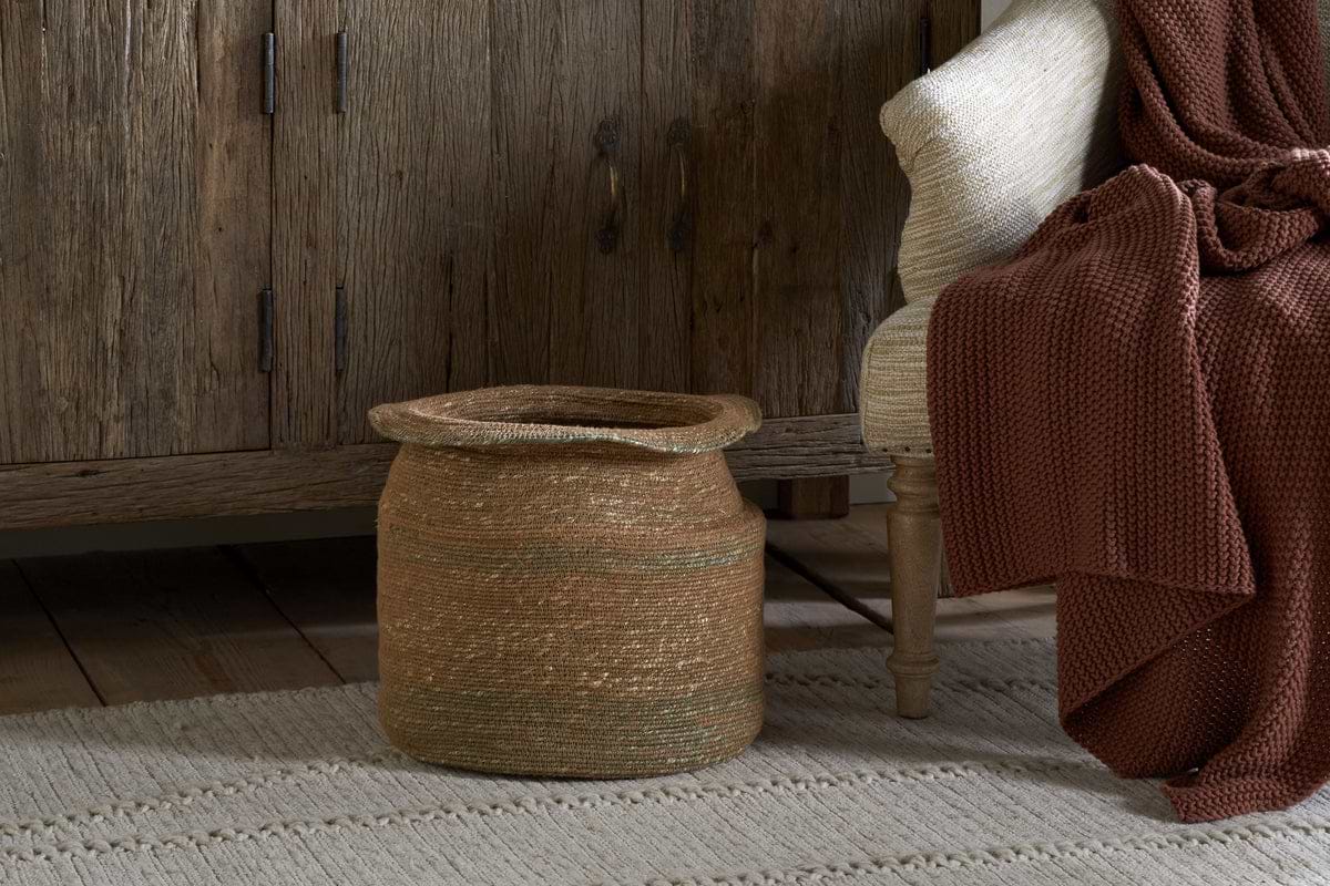 Rana Tall Basket - Natural & Moss-STORAGE-Nkuku