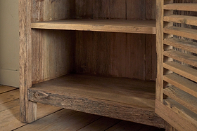 Ibo Reclaimed Wood Slatted Low Cabinet - Natural