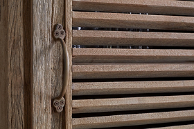Ibo Reclaimed Wood Slatted Tall Cabinet  - Natural - Tall