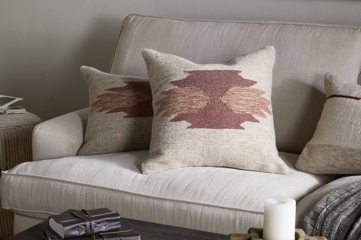 Kabir Wool Cushion Cover - Rust-TEXTILES-Nkuku