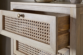 Kanz Mango Wood Tall Boy Chest of Drawers - Natural