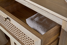 Kanz Mango Wood Tall Boy Chest of Drawers - Natural