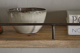 Meera Mango Wood & Iron Gallery Shelf - Natural