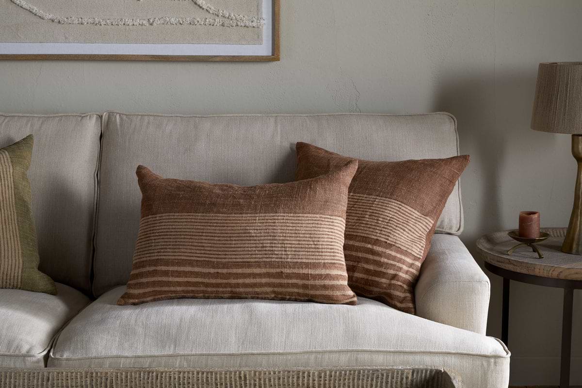 Eesha Jute Cushion Cover - Rust-TEXTILES-Nkuku