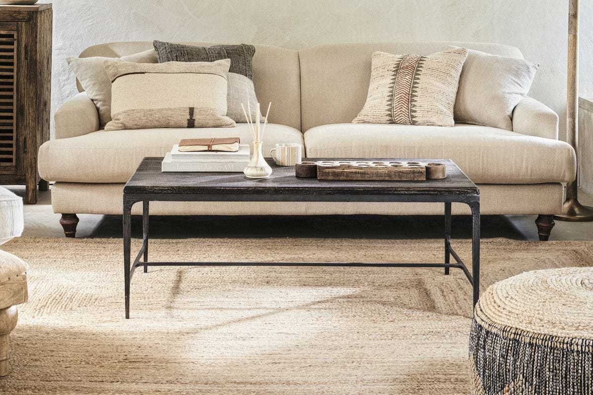 Sita Reclaimed Wood & Iron Coffee Table - Chocolate Brown-TABLES-Nkuku