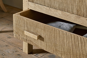 Vivan Grooved Wardrobe - Natural