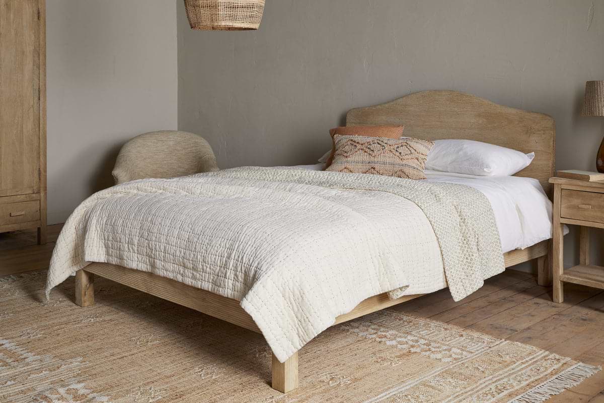 Vivan Grooved Bed - Natural-BEDROOM FURNITURE-Nkuku