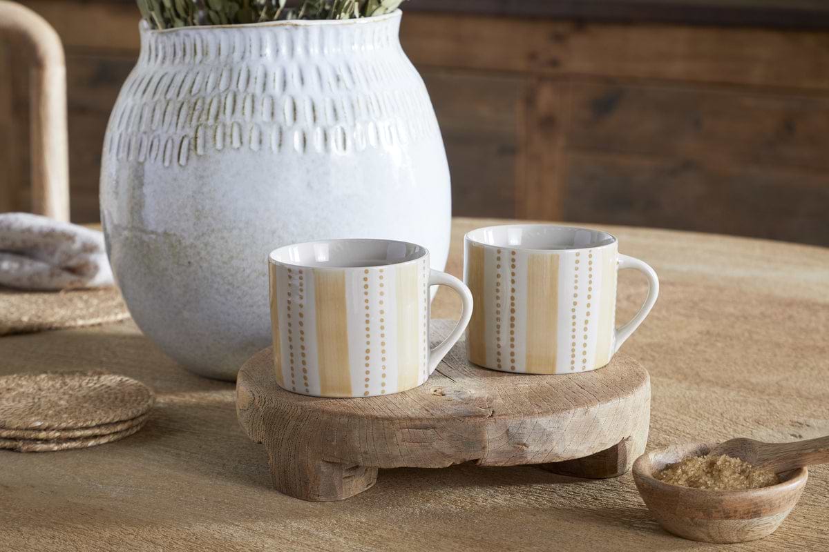 Patthar Mug - Cream & Sand - Small (Set of 2)-TABLEWARE-Nkuku