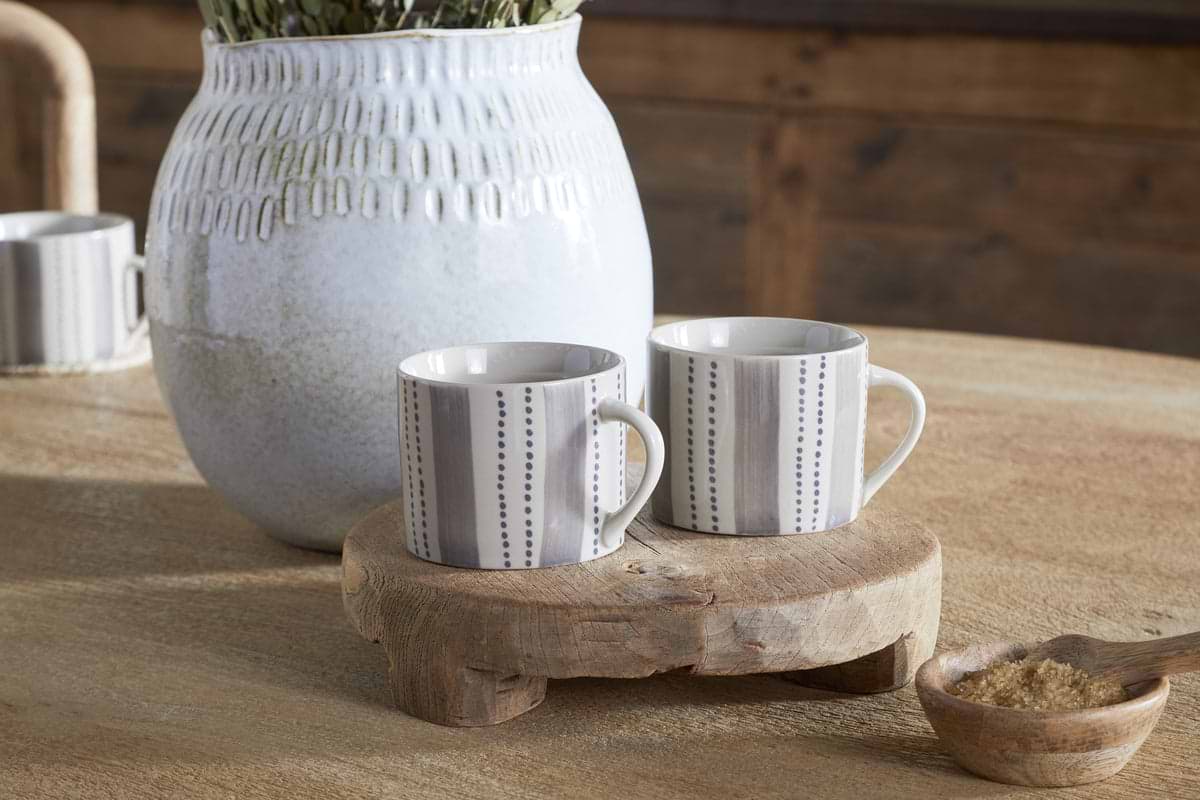 Patthar Mug - Cream & Grey - Small (Set of 2)-TABLEWARE-Nkuku