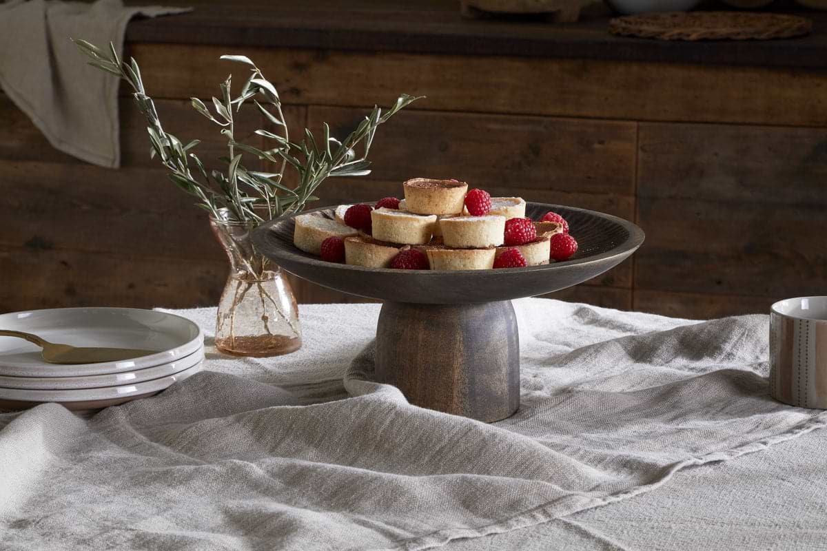 Eisha Wooden Cake Stand - Brown-SERVEWARE-Nkuku