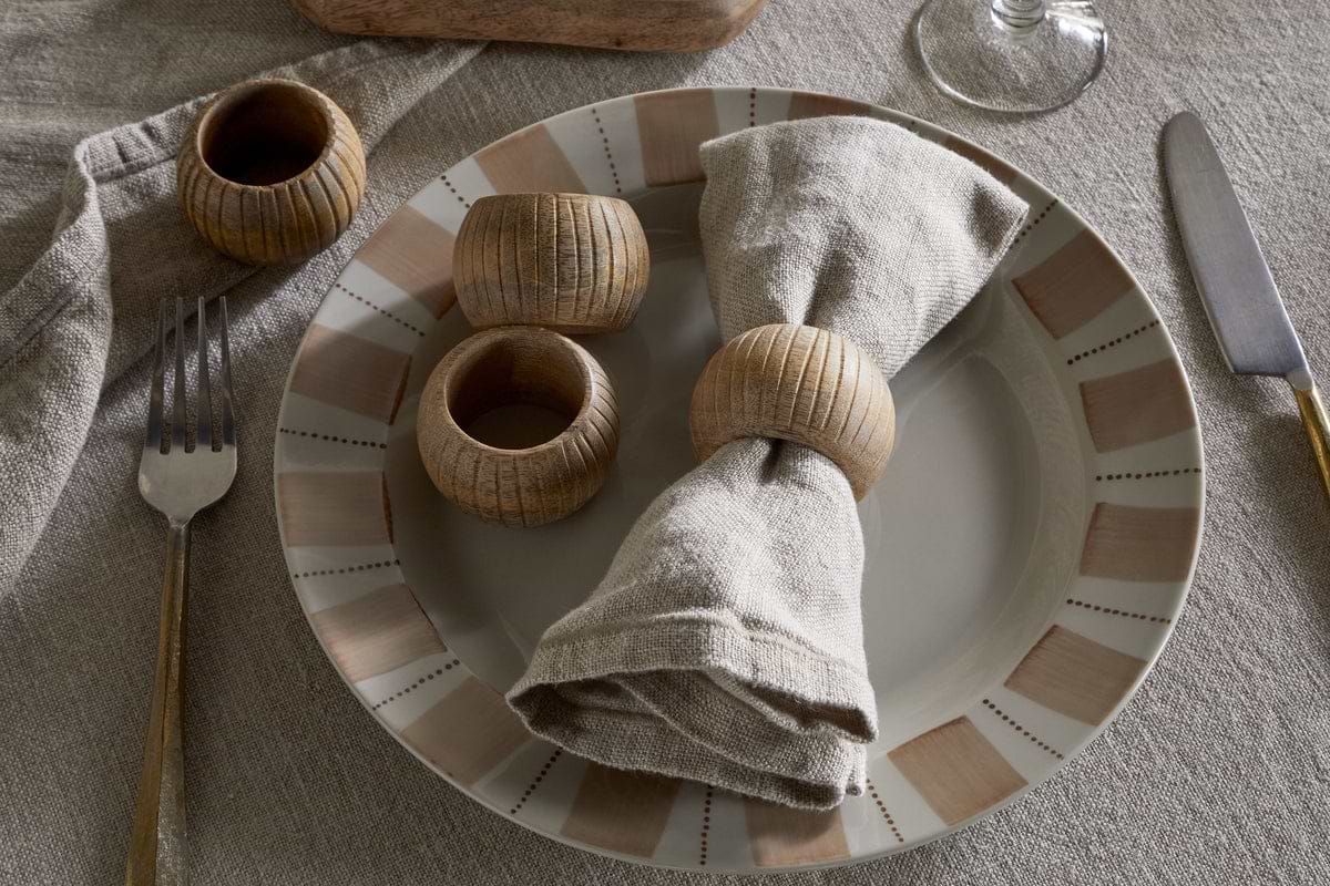 Vivan Napkin Rings - Natural - (Set of 4)-KITCHEN & DINING ACCESSORIES-Nkuku