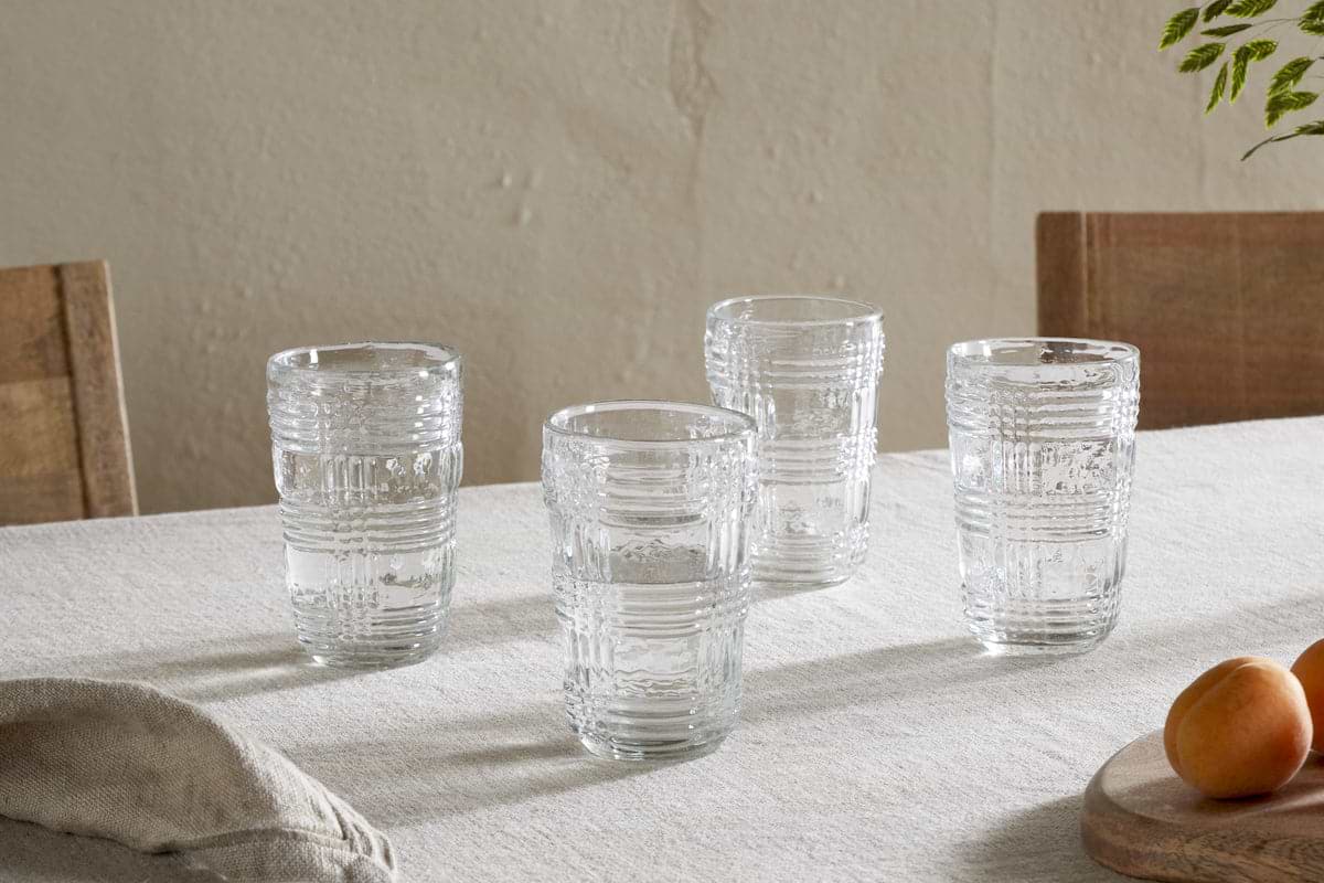 Kaanch Highball - Clear - (Set of 4)-GLASSWARE-Nkuku