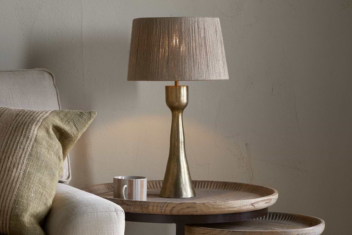 Marpha Antique Brass Table Lamp Base - Antique Brass-LAMPS-Nkuku