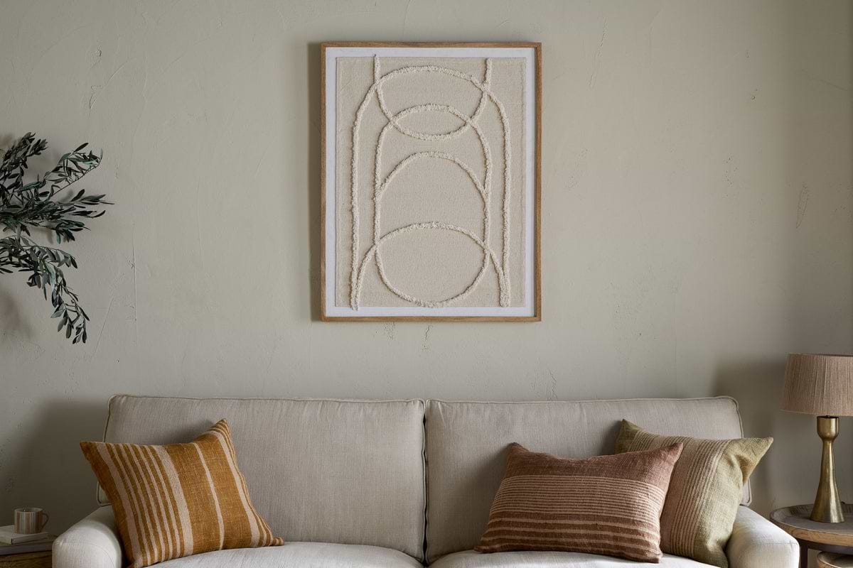 Mauri Frayed Wall Art - Neutral-DECORATIVE ACCESSORIES-Nkuku