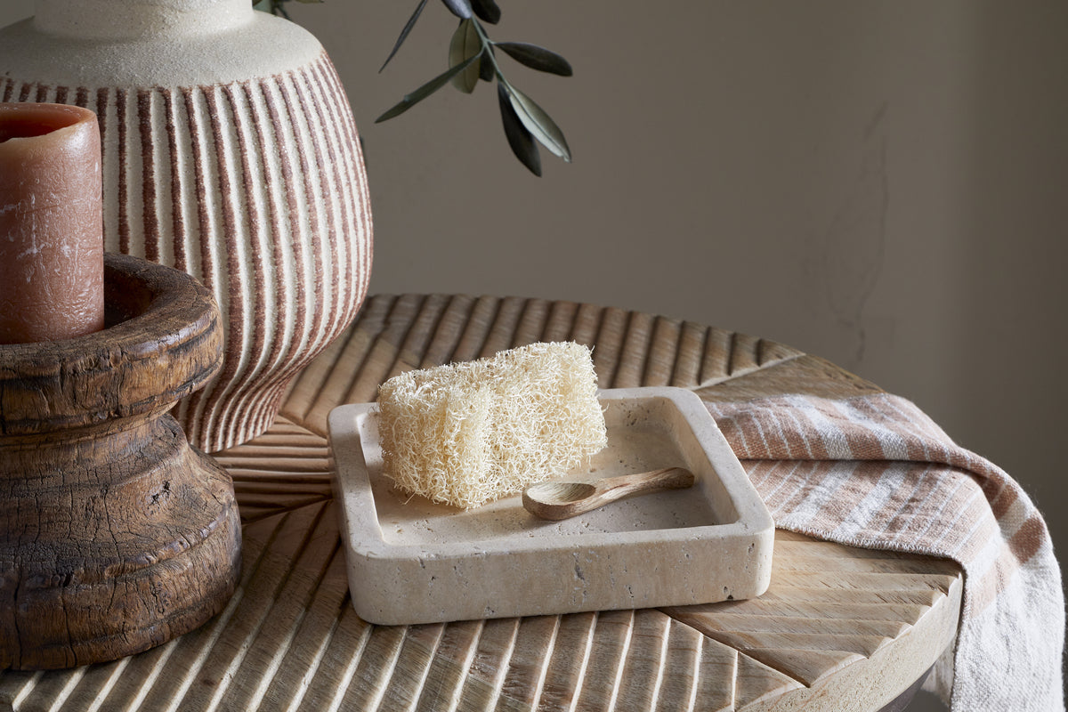 Ganda Travertine Vanity Tray - Cream-nkuku – Nkuku