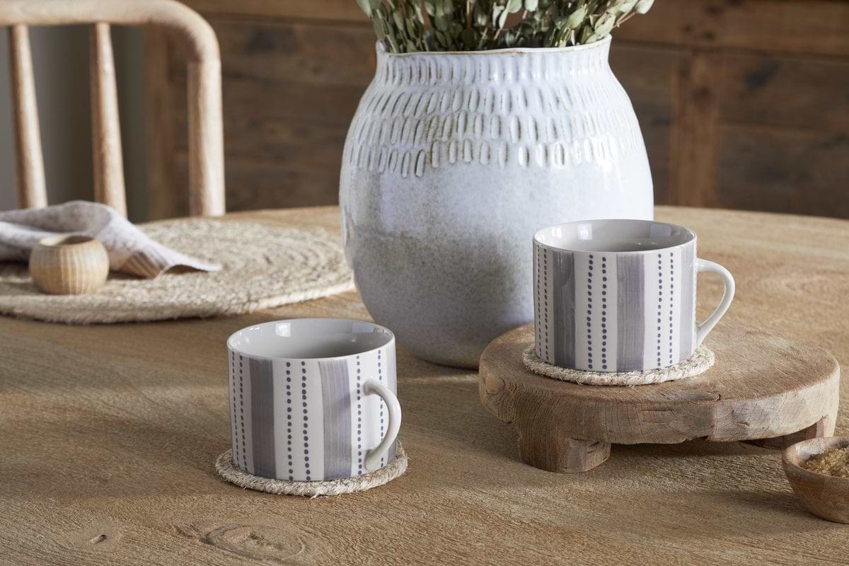 Patthar Mug - Cream & Grey - Large (Set of 2)-TABLEWARE-Nkuku
