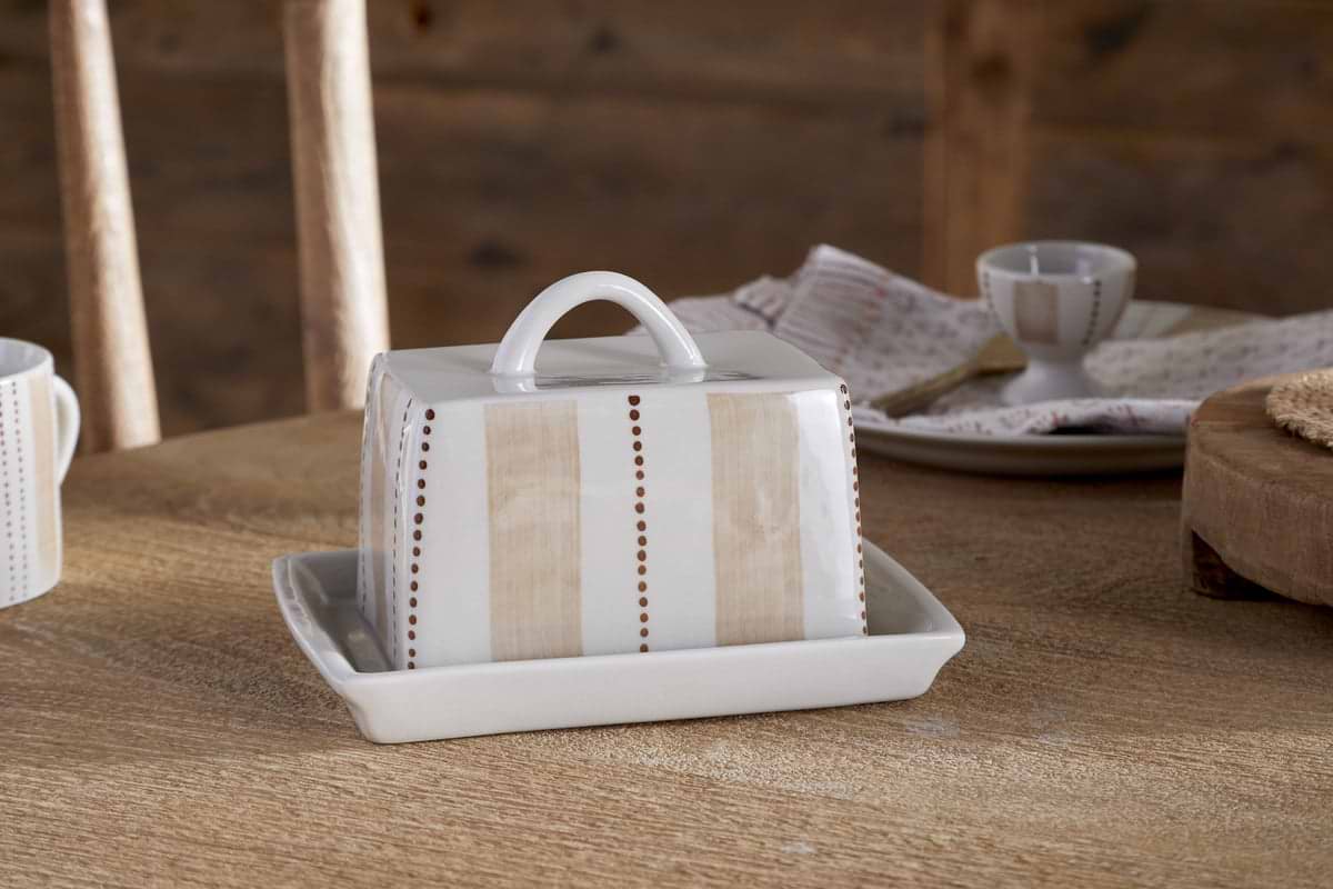 Patthar Butter Dish - Cream & Clay-KITCHEN & DINING ACCESSORIES-Nkuku