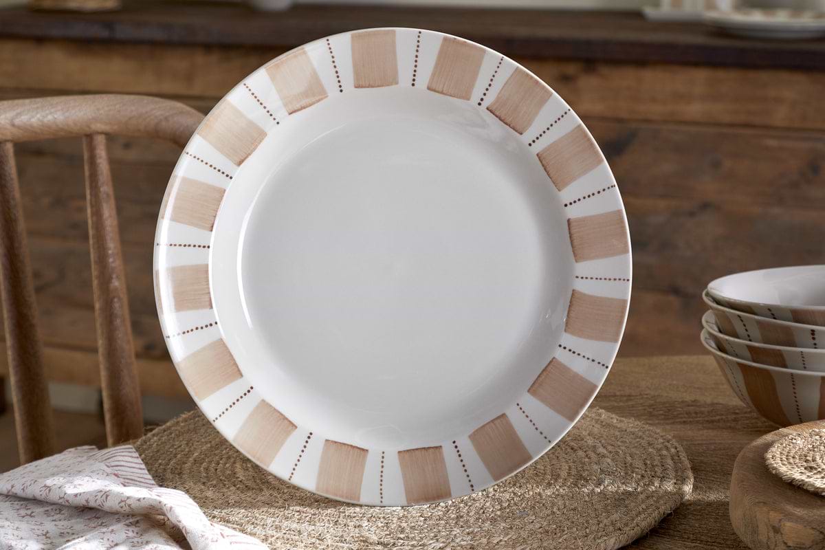 Patthar Dinner Plate - Cream & Clay-TABLEWARE-Nkuku