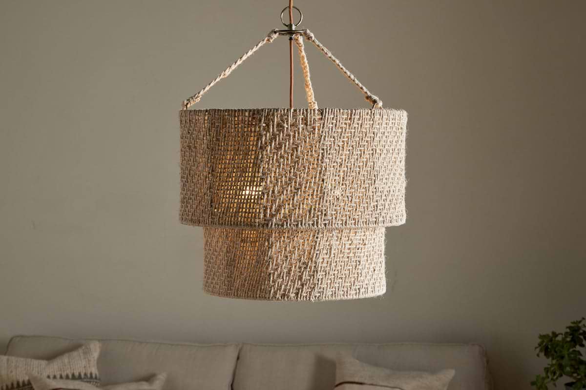 Thimba Woven Jute Chandelier - Natural-LIGHTS-Nkuku