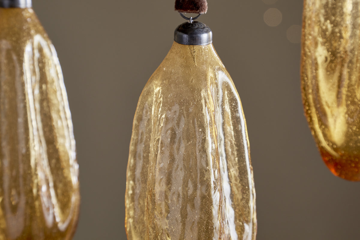 Supara Baubles - Ochre - (Set of 3)-CHRISTMAS DECORATIONS-Nkuku