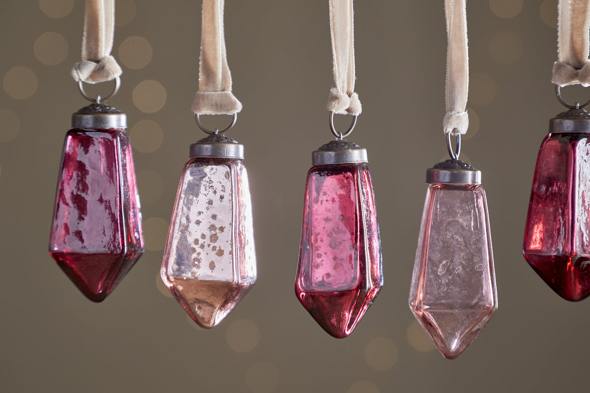 Ratnam Baubles - Mixed Merlot - (Set of 8)-CHRISTMAS DECORATIONS-Nkuku