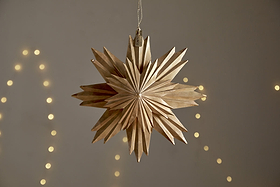 Amata Hanging Star - Antique Brass-CHRISTMAS DECORATIONS-Nkuku
