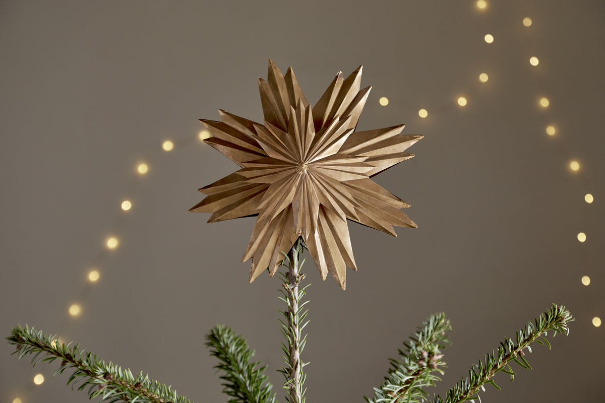Amata Tree Topper - Antique Brass-CHRISTMAS DECORATIONS-Nkuku
