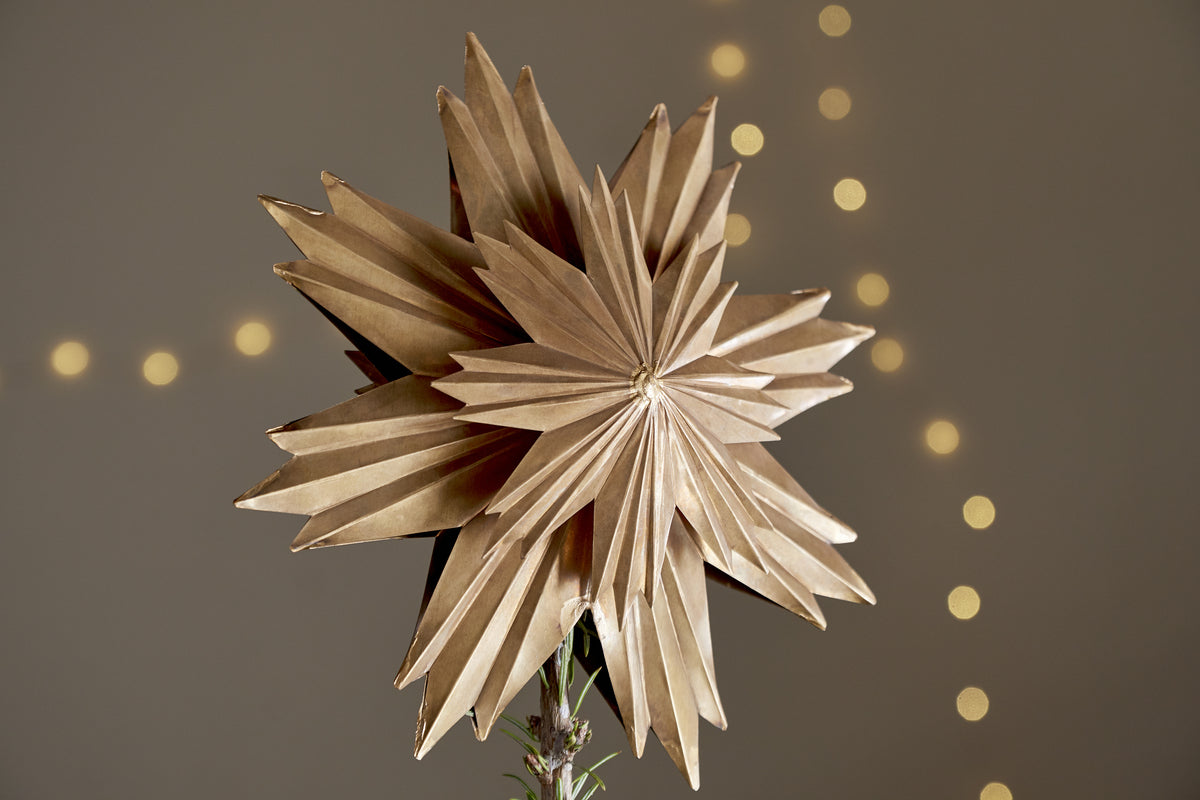 Amata Tree Topper - Antique Brass-CHRISTMAS DECORATIONS-Nkuku