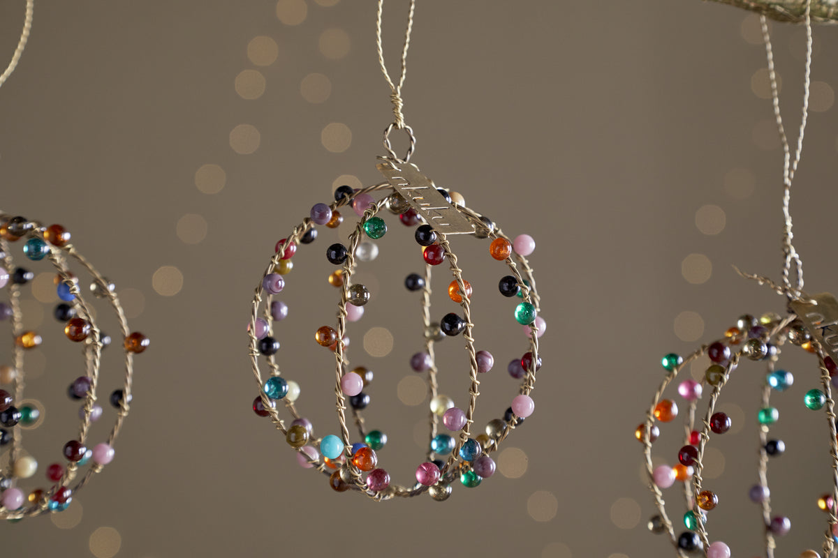 Jajan Baubles - Mixed Colour - (Set of 3)-CHRISTMAS DECORATIONS-Nkuku