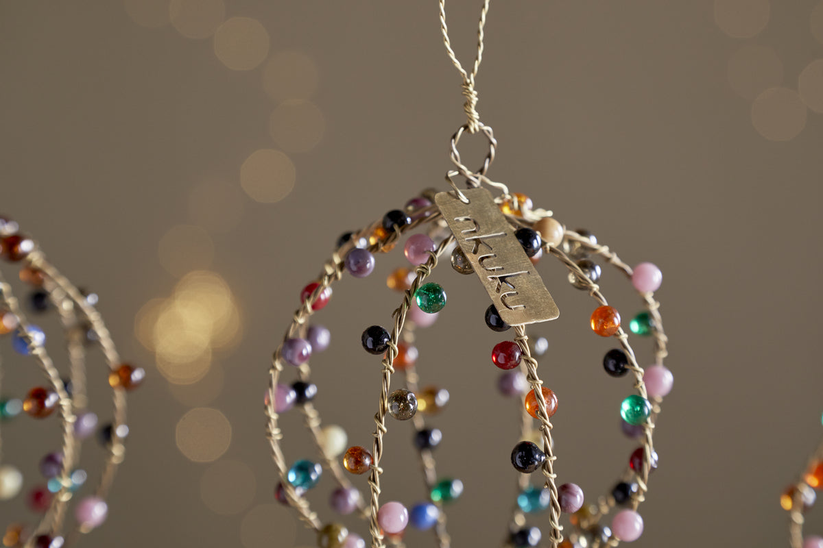 Jajan Baubles - Mixed Colour - (Set of 3)-CHRISTMAS DECORATIONS-Nkuku