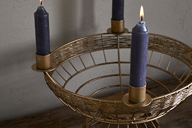 Sangala Candle Holder - Antique Brass-CHRISTMAS DECORATIONS-Nkuku