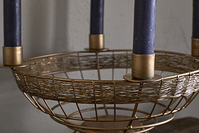 Sangala Candle Holder - Antique Brass-CHRISTMAS DECORATIONS-Nkuku