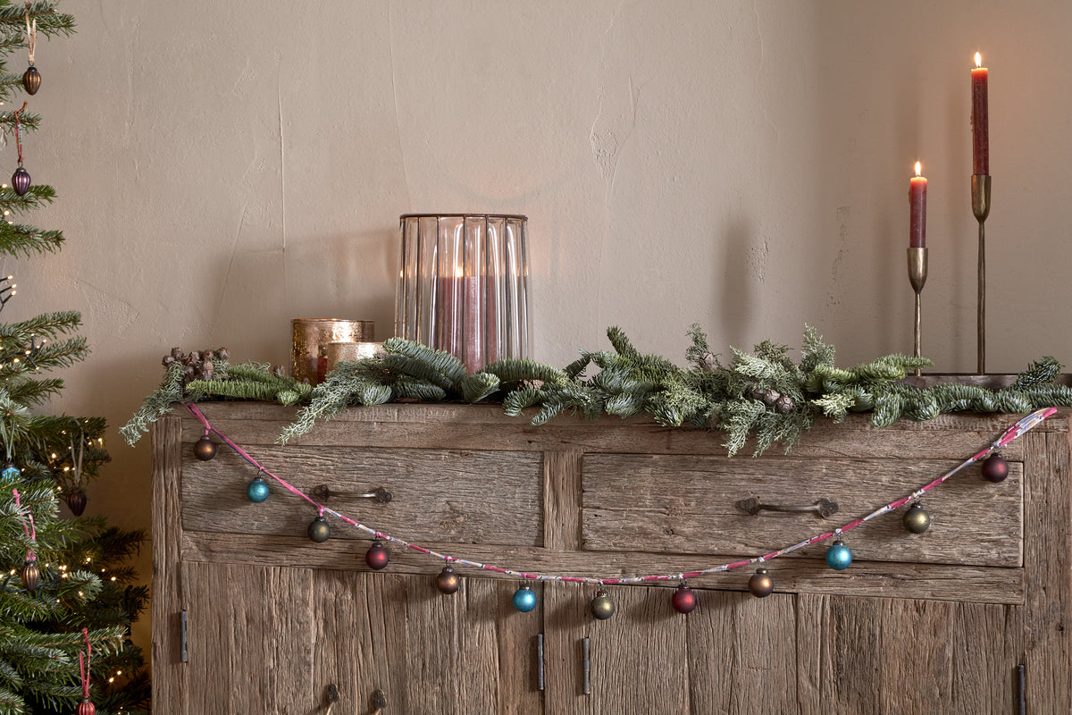 Oko Bauble Garland - Mixed Matt-CHRISTMAS DECORATIONS-Nkuku