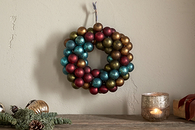 Mini Oko Bauble Wreath - Mixed Matt-CHRISTMAS DECORATIONS-Nkuku