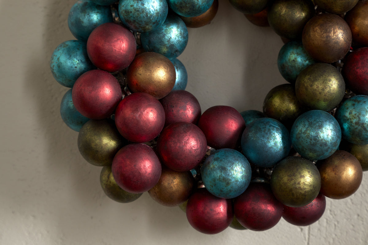 Mini Oko Bauble Wreath - Mixed Matt-CHRISTMAS DECORATIONS-Nkuku