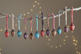 Oko Mini Drop Baubles - Mixed Matt - (Set of 12)-CHRISTMAS DECORATIONS-Nkuku