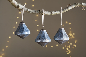 Vikula Baubles - Sea Foam - (Set of 3)-CHRISTMAS DECORATIONS-Nkuku