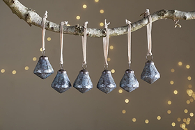 Vikula Baubles - Sea Foam - (Set of 6)-CHRISTMAS DECORATIONS-Nkuku