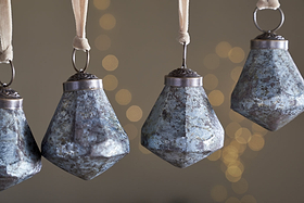 Vikula Baubles - Sea Foam - (Set of 6)-CHRISTMAS DECORATIONS-Nkuku