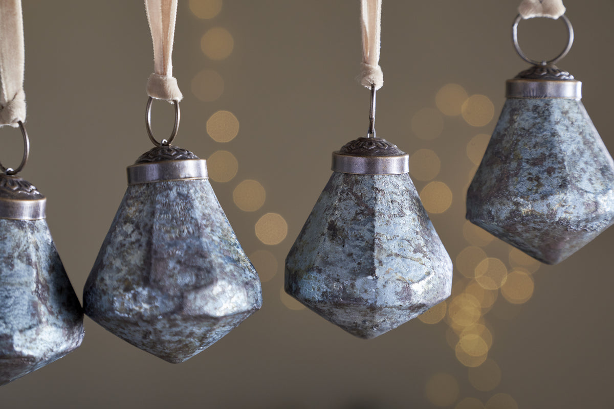 Vikula Baubles - Sea Foam - (Set of 6)-CHRISTMAS DECORATIONS-Nkuku